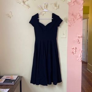 50’s Vintage Styled Black A-Line Dress